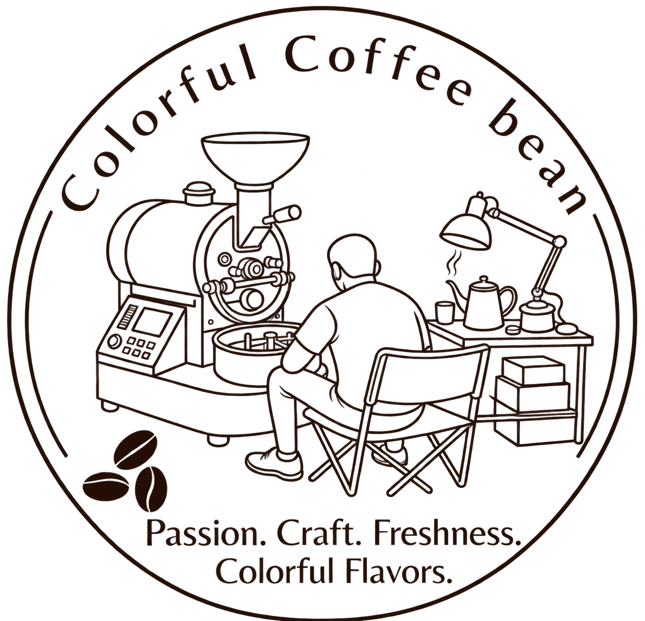 Colorful Coffee Bean Logo